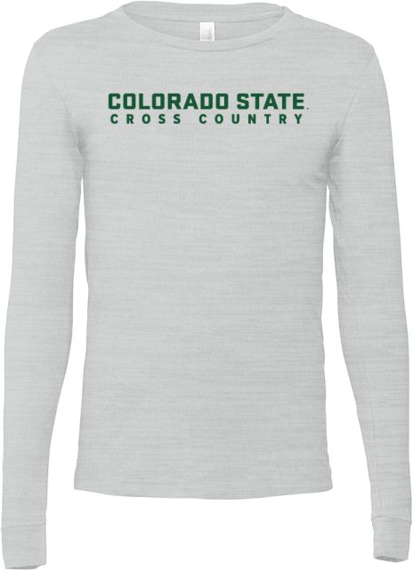 Colorado State Bella + Canvas Jersey Cotton Long Sleeve T Shirt Colorado State Official Wordmark - Cross Country