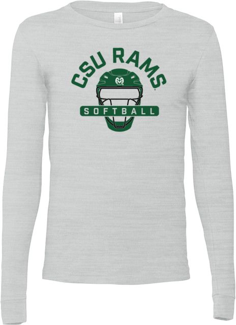 Colorado State Bella + Canvas Ash Jersey Cotton Long Sleeve T Shirt CSU Rams - Team Catcher Softball