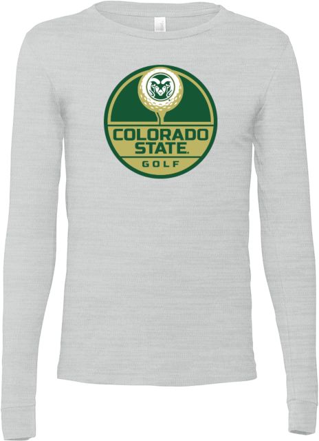 Colorado State Bella + Canvas Ash Jersey Cotton Long Sleeve T Shirt Colorado State - Tee Off Golf
