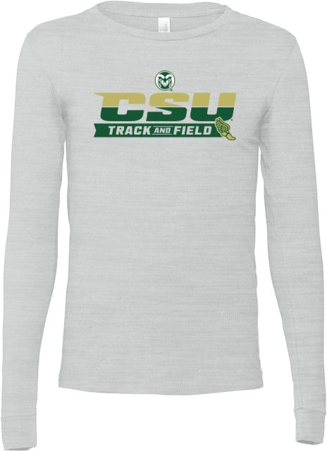 Colorado State Bella + Canvas Ash Jersey Cotton Long Sleeve T Shirt CSU - FInish Line Track and Field