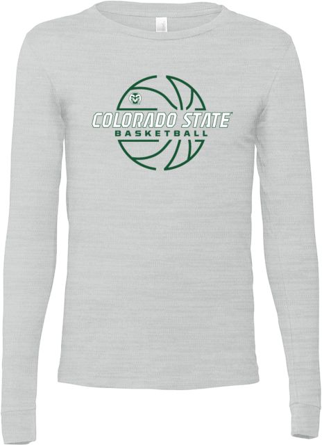 Colorado State Bella + Canvas Ash Jersey Cotton Long Sleeve T Shirt Colorado State Basketball Lines