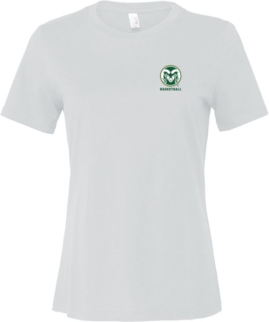 Colorado State Bella + Canvas Womens Relaxed Cotton T Shirt Colorado State Primary Athletics Mark - Basketball