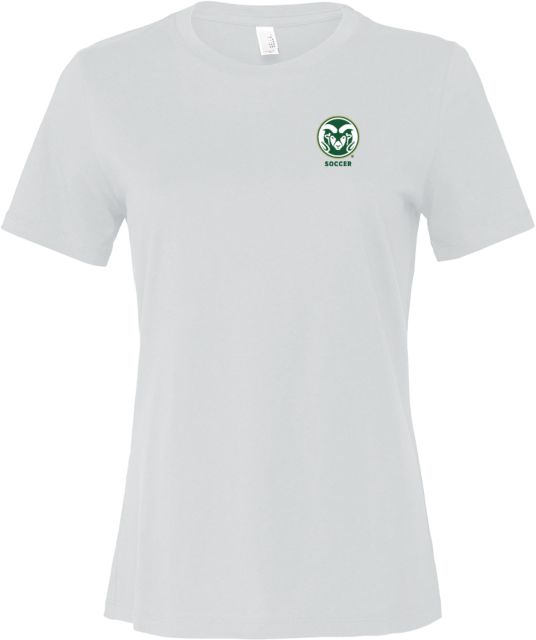 Colorado State Bella + Canvas Womens Relaxed Cotton T Shirt Colorado State Primary Athletics Mark - Soccer