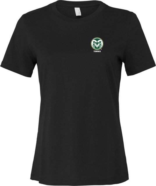 Colorado State Bella + Canvas Womens Relaxed Cotton T Shirt Colorado State Primary Athletics Mark - Tennis