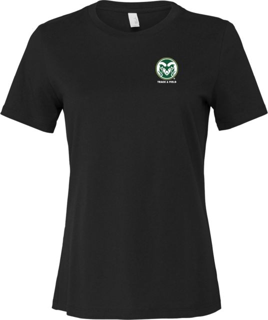 Colorado State Bella + Canvas Womens Relaxed Cotton T Shirt Colorado State Primary Athletics Mark - Track and Field
