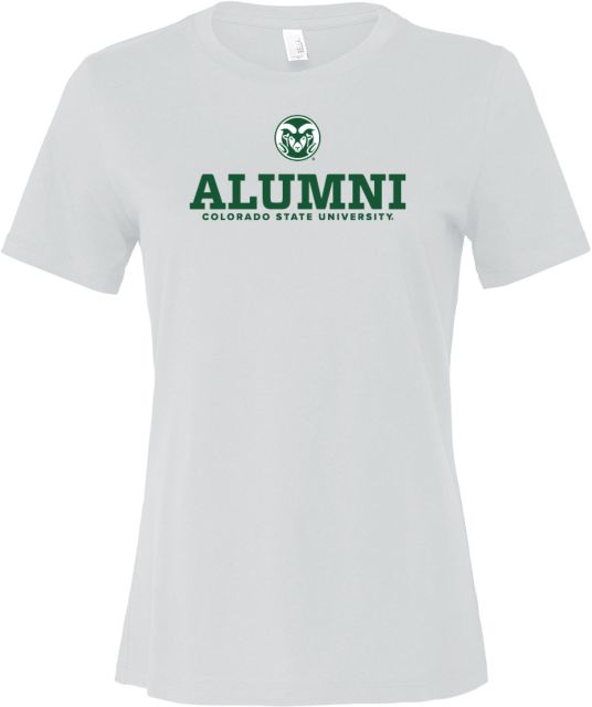 Colorado State Bella + Canvas Womens Relaxed Cotton T Shirt Colorado State Alumni Stacked