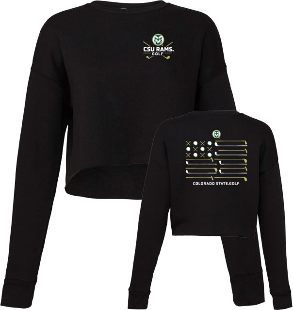 Colorado State Bella + Canvas Cropped Fleece Crew CSU Rams Golf - Hit the Pin