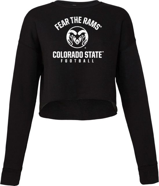 Colorado State Bella + Canvas Cropped Fleece Crew Fear the Rams - Colorado State Football