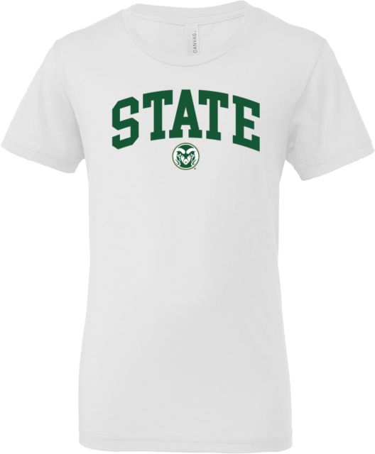 Colorado State Bella + Canvas Youth Jersey T Shirt State w/ Colorado State Primary Mark Basketball - Net