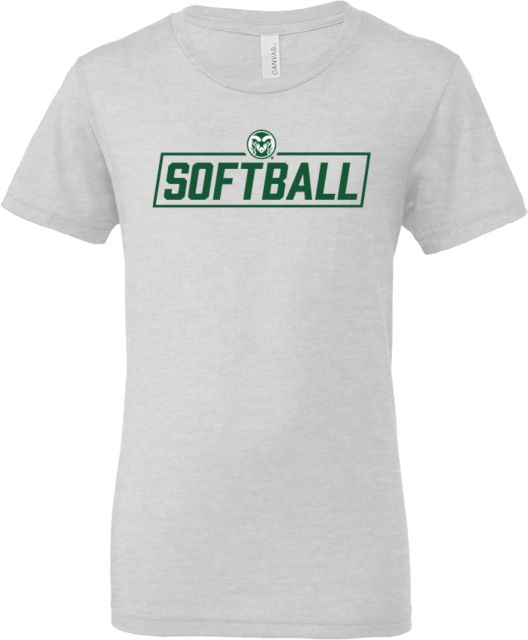 Colorado State Bella + Canvas Youth Jersey T Shirt Softball Bar w/ Colorado State Primary Mark
