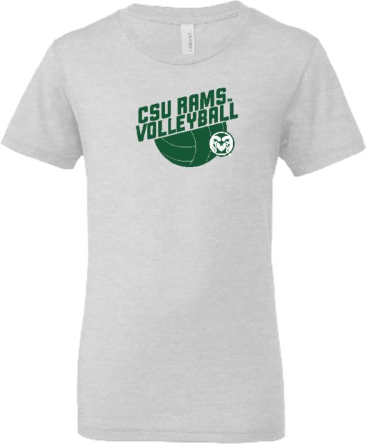 Colorado State Bella + Canvas Youth Ash Jersey T Shirt CSU Rams Volleyball Design