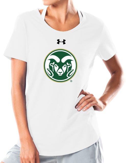 Colorado State Under Armour Charged Cotton Tee Colorado State Primary Athletics Mark - UA