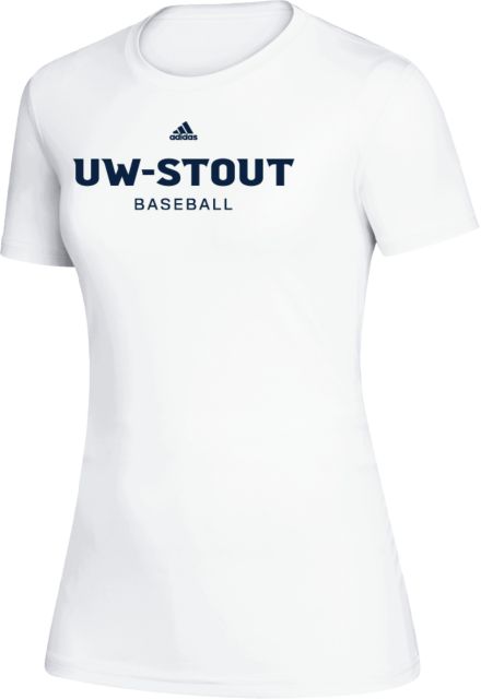 UW Stout Adidas Womens Creator Performance Tee Baseball Wordmark Adidas- ONLINE ONLY