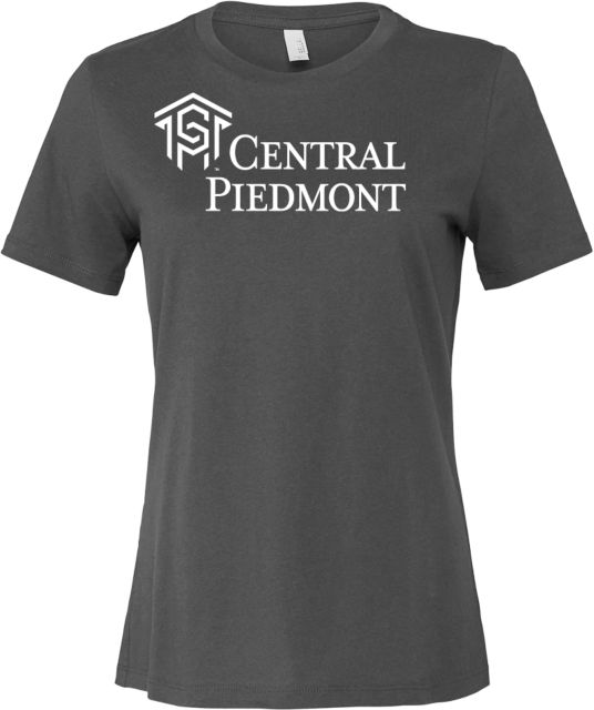 Central Piedmont Bella + Canvas Womens Asphalt Relaxed Cotton T Shirt Central Piedmont Stacked - ONLINE ONLY