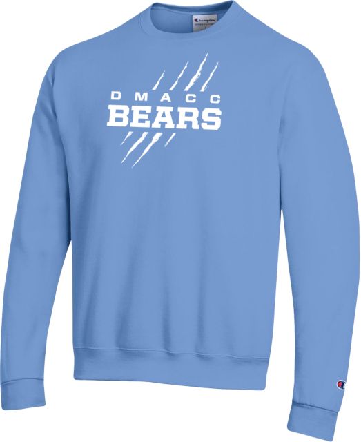 Des Moines Champion Fleece Crew DMACC Bears Wordmark with Bear Scratch - ONLINE ONLY