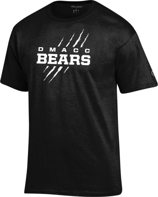 Des Moines Champion T Shirt DMACC Bears Wordmark with Bear Scratch - ONLINE ONLY