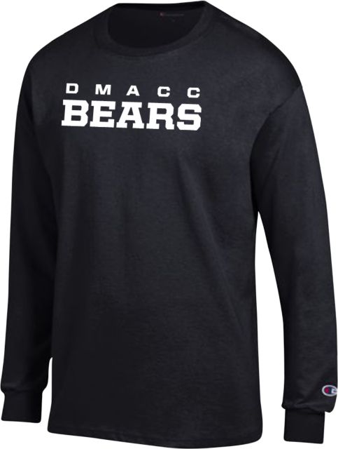 Des Moines Champion Long Sleeve T Shirt DMACC Bears Wordmark - ONLINE ONLY