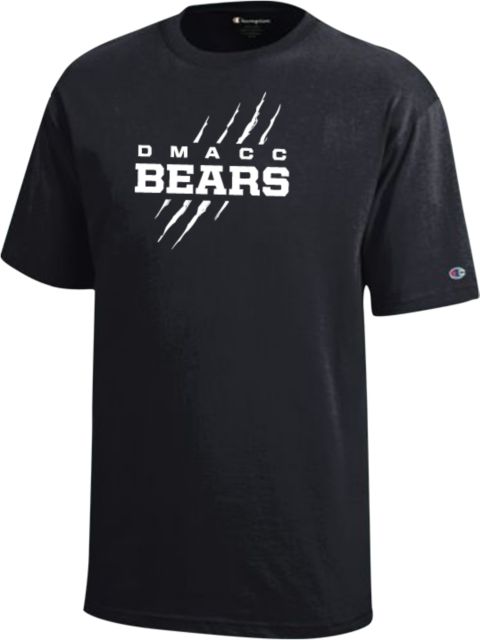Des Moines Champion Youth Short Sleeve Tee DMACC Bears Wordmark with Bear Scratch - ONLINE ONLY