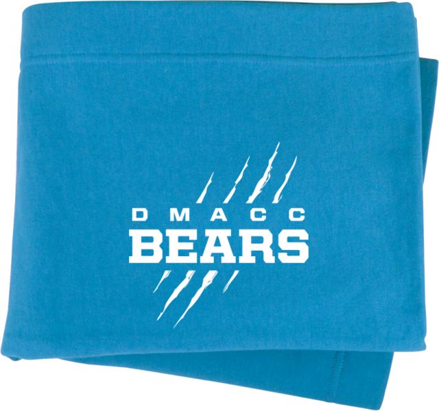 Des Moines Sweatshirt Blanket DMACC Bears Wordmark with Bear Scratch - ONLINE ONLY