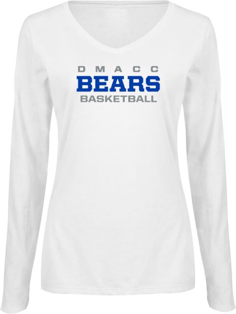 Des Moines Womens Long Sleeve V Neck Tee  DMACC - Basketball - ONLINE ONLY