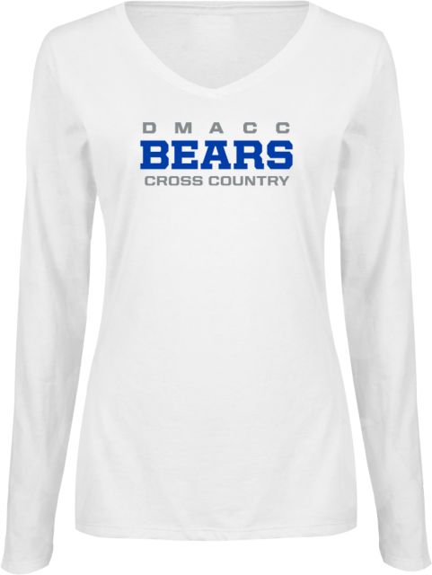 Des Moines Womens Long Sleeve V Neck Tee  DMACC - Cross Country - ONLINE ONLY