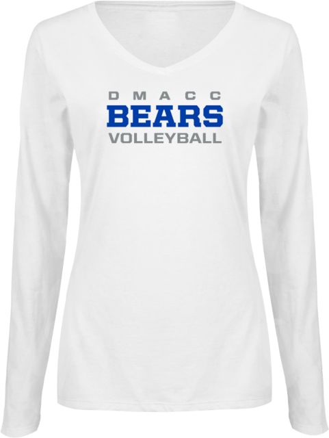 Des Moines Womens Long Sleeve V Neck Tee  DMACC - Volleyball - ONLINE ONLY