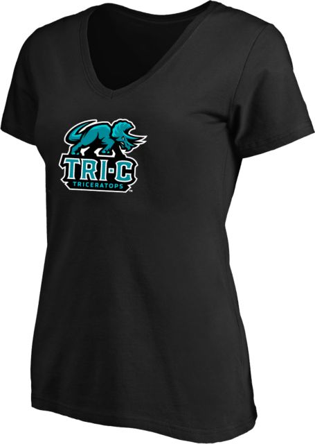 Cuyahoga CC Womens Plus V Neck T Shirt Tri-C Triceratops Primary Mascot Mark - Plus - ONLINE ONLY
