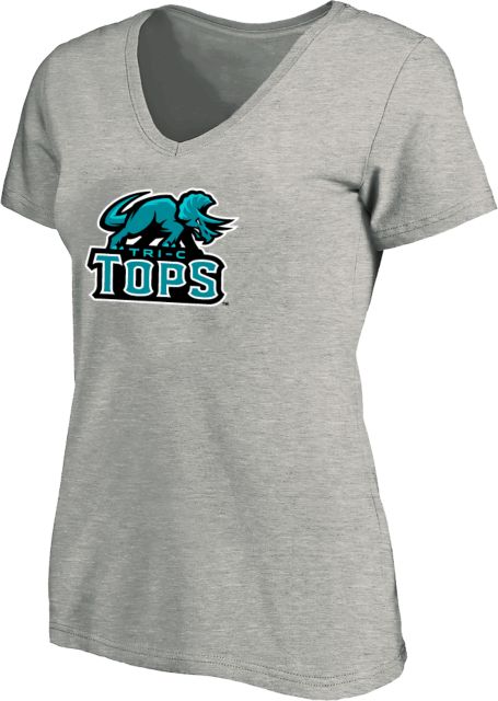 Cuyahoga CC Womens Plus V Neck T Shirt Tri-C Tops Mascot Mark - Plus - ONLINE ONLY