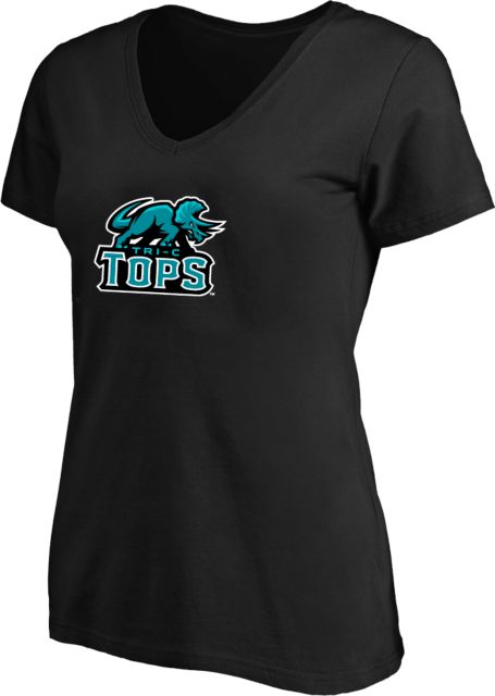 Cuyahoga CC Womens Plus V Neck T Shirt Tri-C Tops Mascot Mark - Plus - ONLINE ONLY