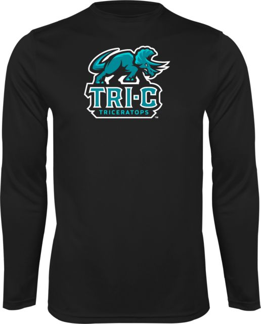 Cuyahoga CC Performance Long Sleeve Shirt Tri-C Triceratops Primary Mascot Mark - ONLINE ONLY