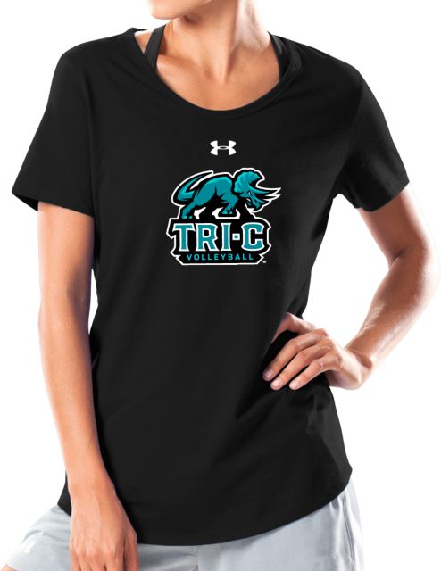 Cuyahoga CC Under Armour Womens Charged Cotton Tee Volleyball - Tri-C - UA - ONLINE ONLY