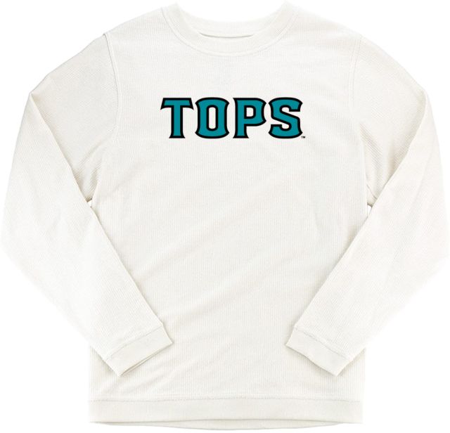 Cuyahoga CC Boxercraft Womens Cream Corded Crew Tops Wordmark - ONLINE ONLY