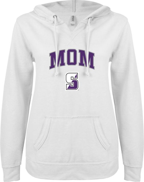 Scranton ENZA Ladies V Notch Raw Edge Fleece Hoodie Scranton Mom - ONLINE ONLY