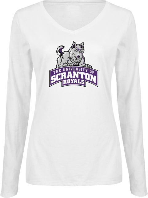 Scranton Ladies Long Sleeve V Neck Tee Univ of Scranton Athletics Mark - ONLINE ONLY