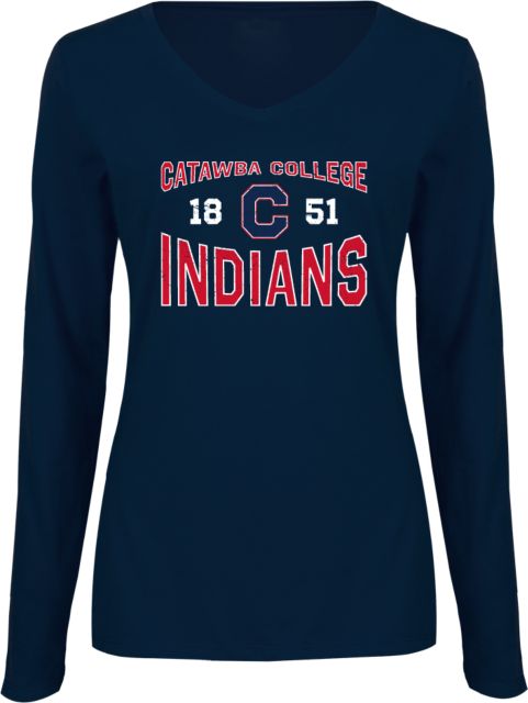 Catawba Womens Long Sleeve V Neck Tee Catawba College 1851 Distressed - ONLINE ONLY