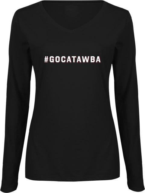 Catawba Womens Long Sleeve V Neck Tee Black GoCatawba - ONLINE ONLY
