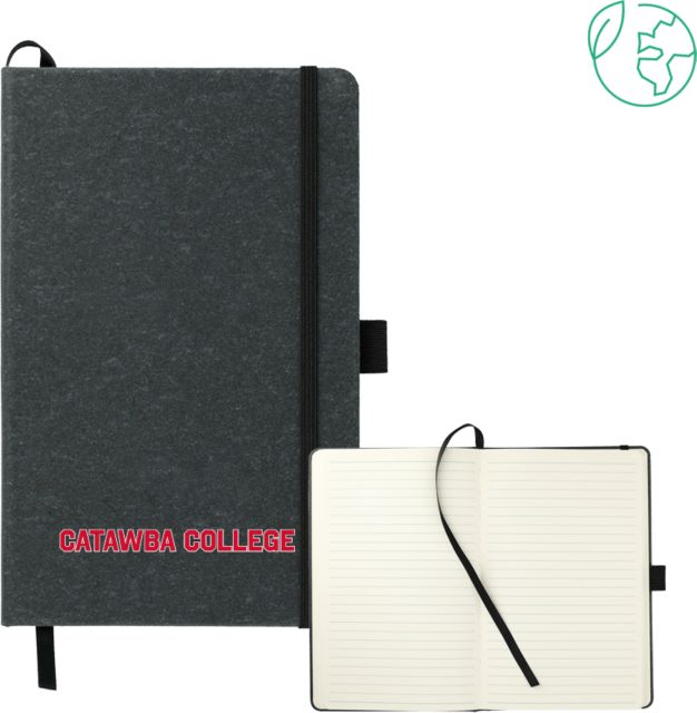 Catawba 5.5 x 8.5 FSC Mix Recycled Leather Bound Journal Catawba College Flat Wordmark - ONLINE ONLY