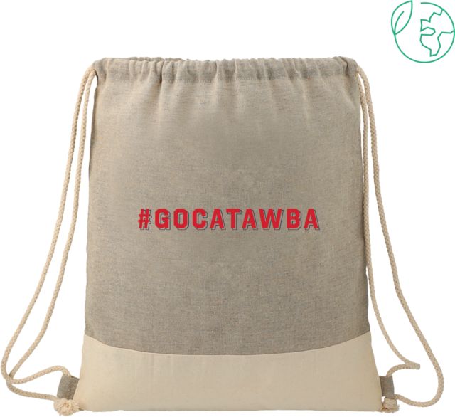 Catawba Split Recycled Cotton Grey/Natural Drawstring Bag GoCatawba - ONLINE ONLY