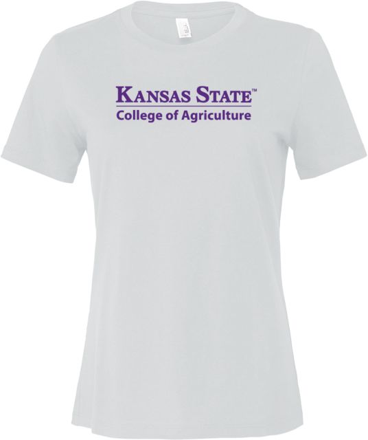 Kansas State Bella + Canvas Womens Relaxed Cotton T Shirt College of Agriculture - ONLINE ONLY