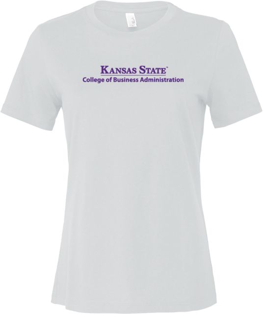Kansas State Bella + Canvas Womens Relaxed Cotton T Shirt College of Business Administration - ONLINE ONLY