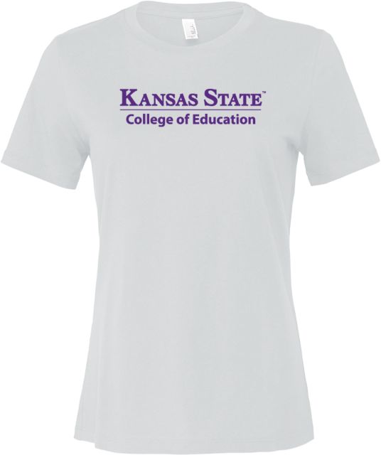 Kansas State Bella + Canvas Womens Relaxed Cotton T Shirt College of Education - ONLINE ONLY