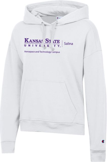 Kansas State Champion Womens Powerblend Pullover Hood K State Salina Aerospace and Tech Campus Vertical - ONLINE ONLY