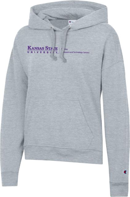 Kansas State Champion Womens Powerblend Pullover Hood K State Salina Aerospace and Tech Campus Horizontal - ONLINE ONLY