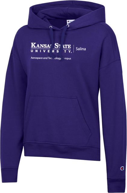 Kansas State Champion Womens Powerblend Pullover Hood K State Salina Aerospace and Tech Campus Vertical - ONLINE ONLY