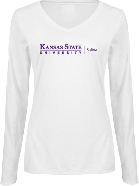 Kansas State Womens Long Sleeve V Neck Tee  K State Salina - ONLINE ONLY
