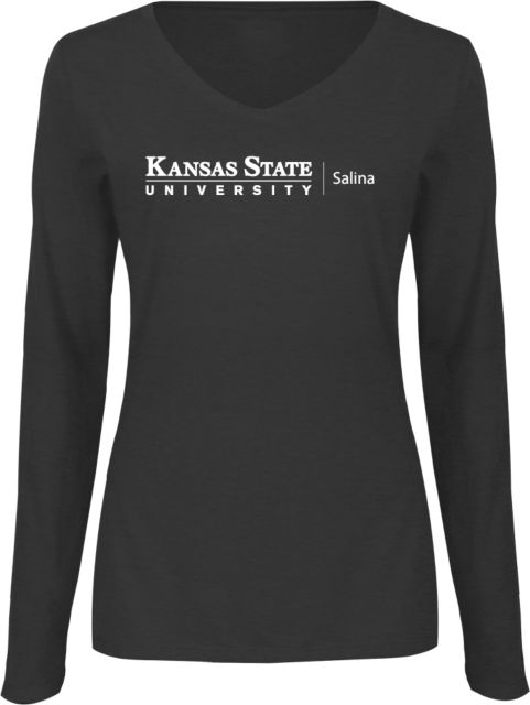 Kansas State Womens Long Sleeve V Neck Tee  K State Salina - ONLINE ONLY