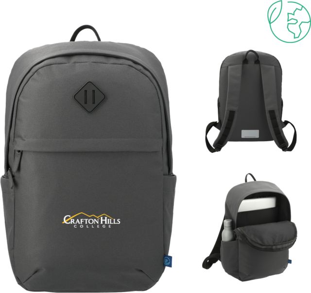 Crafton Hills Repreve Ocean Commuter 15 inch Computer Backpack Crafton Hills College Primary Mark - ONLINE ONLY