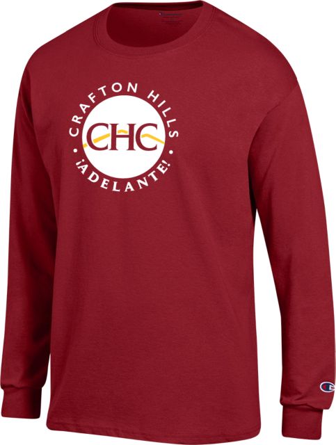 Crafton Hills Champion Cardinal Long Sleeve T Shirt Crafton Hills College Alternative Mark - Spanish - ONLINE ONLY