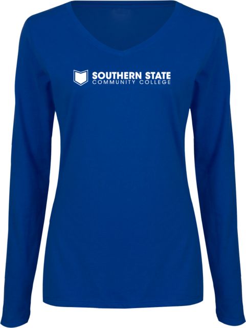 Southern State Womens Long Sleeve V Neck Tee  Sothern State Community College Primary Mark - ONLINE ONLY