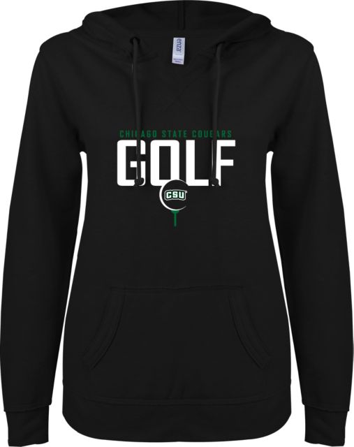 Chicago State ENZA Ladies V Notch Raw Edge Fleece Hoodie Golf - ONLINE ONLY